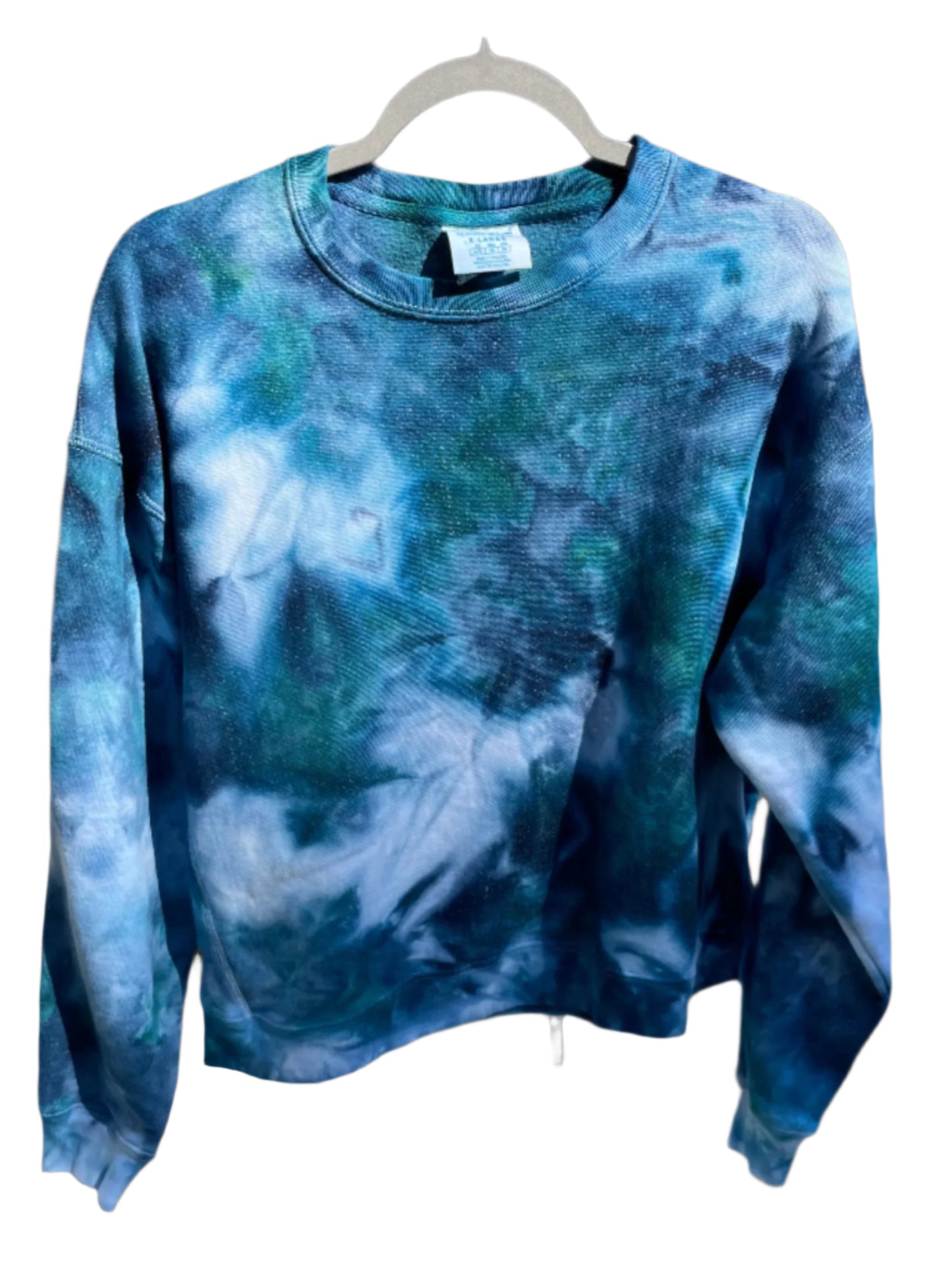 Women's Navy/Teal Champion Crewneck Sweatshirt XL