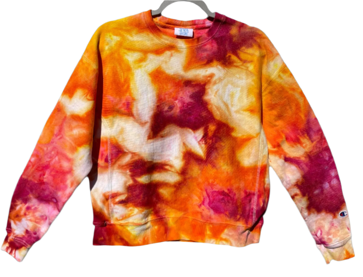 Women's Red/Orange/Yellow M Champion Crewneck Sweatshirt