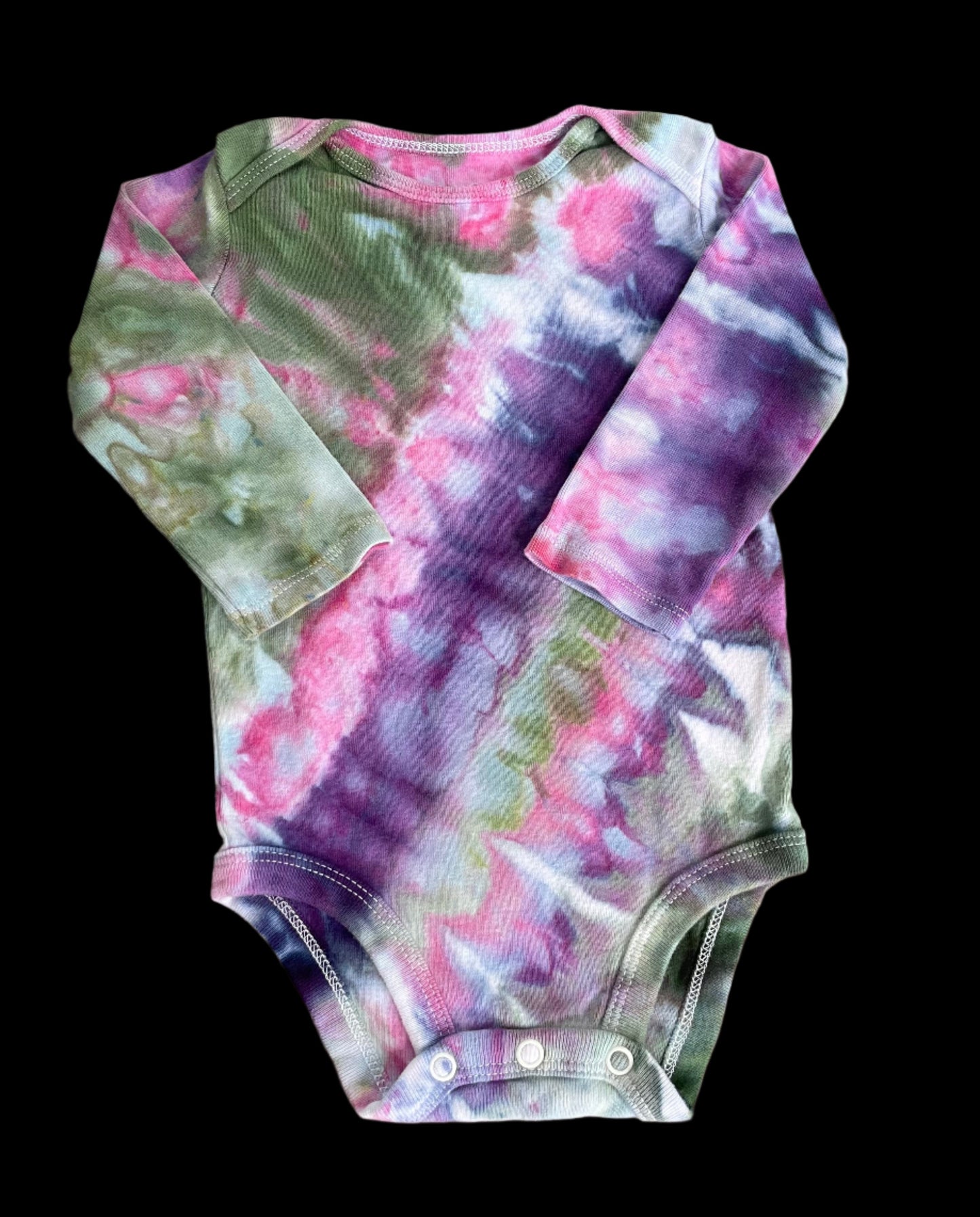 Bundle: Green/Purple/Pink 9M Long Sleeve Onesies