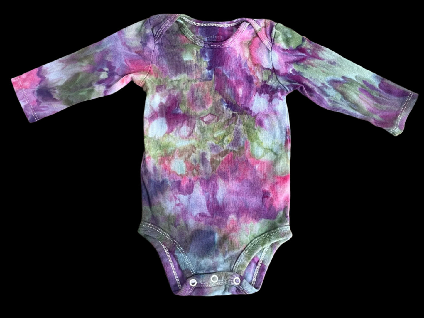 Bundle: Green/Purple/Pink 9M Long Sleeve Onesies