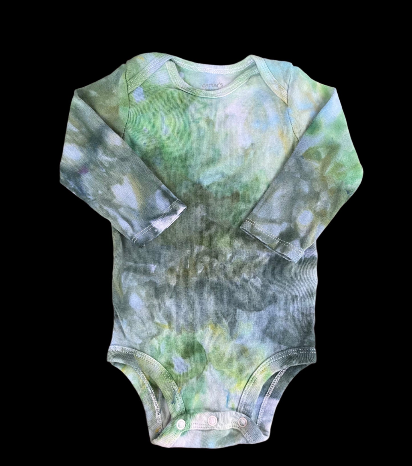 Bundle: Shades of Green Watercolor Long Sleeve 12M Onesies