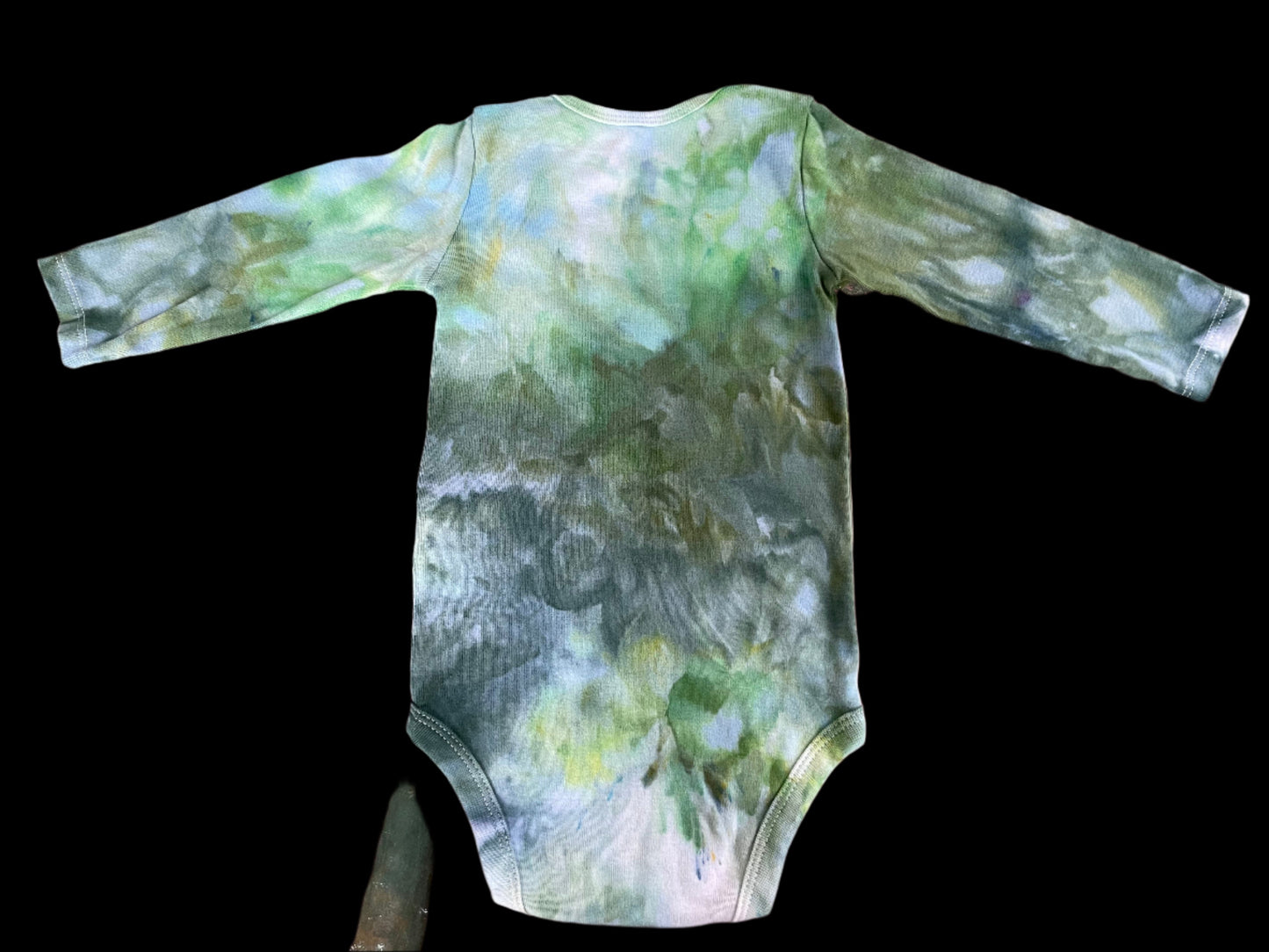 Bundle: Shades of Green Watercolor Long Sleeve 12M Onesies