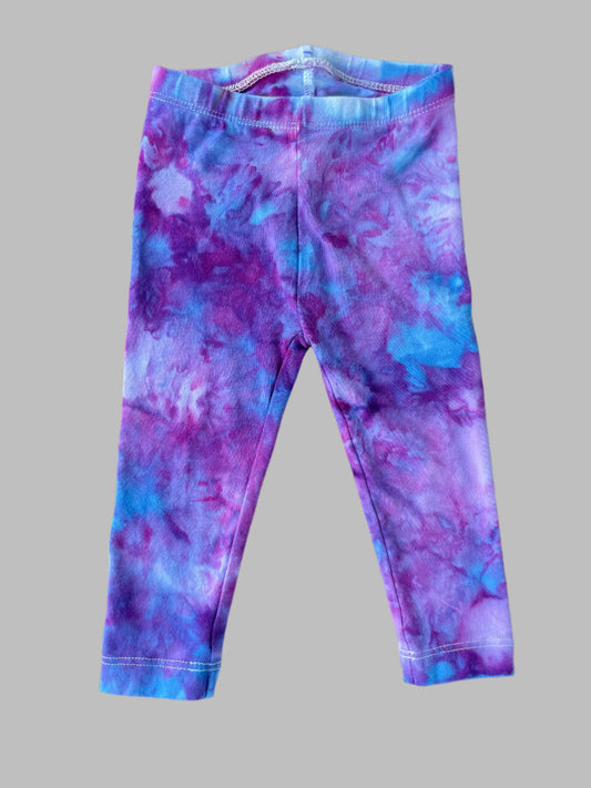 Baby Girl's Purple/Blue Watercolor 12-18M Leggings