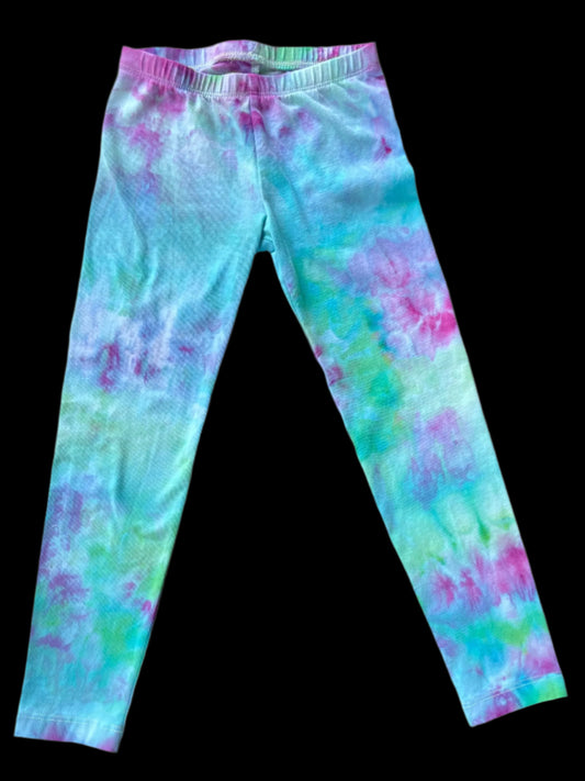 Girl's (Toddler) Purple/Blue/Green Watercolor 5T Leggings