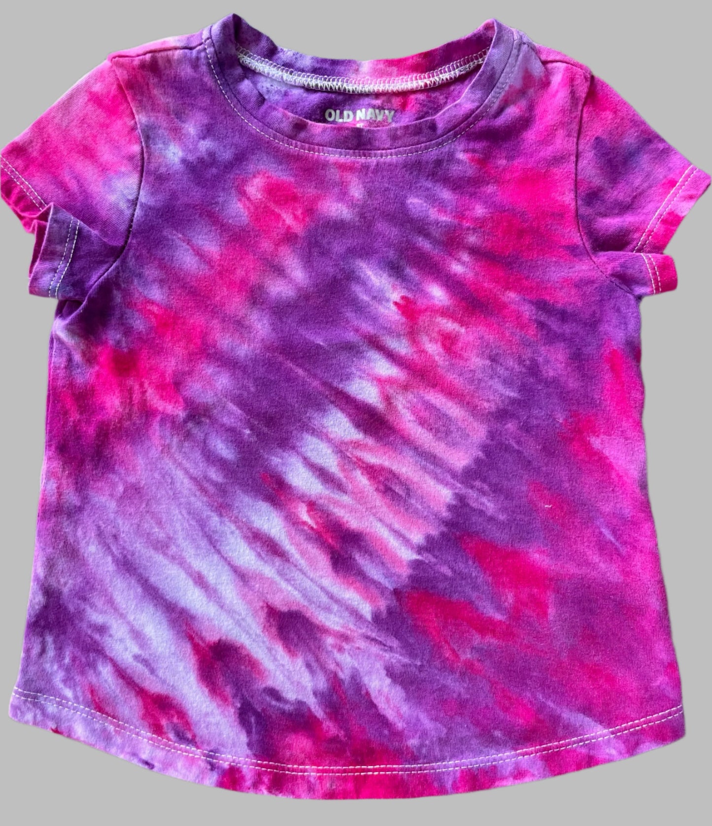 Girl's (Toddler) Pink/Purple Diagonal Fold 2T T-Shirt