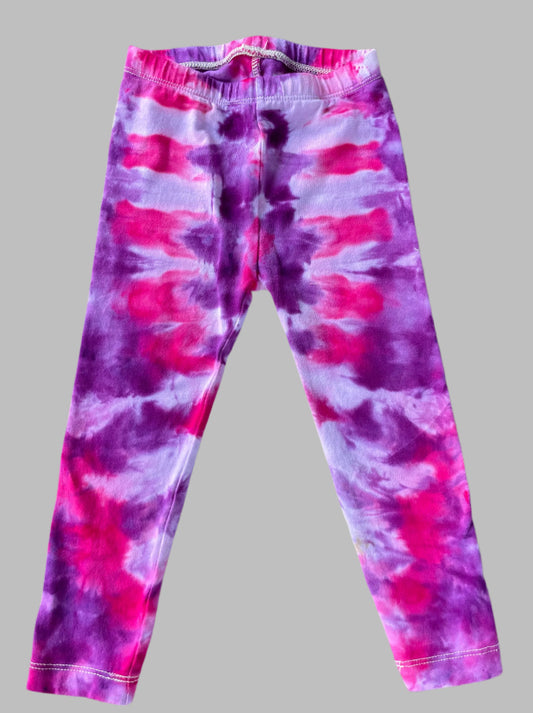 Girl's Pink/Purple Diagonal Fold 2T Leggings