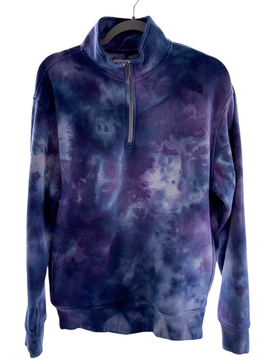 Men's/Unisex Navy/Purple Watercolor M Quarter Zip Sweatshirt