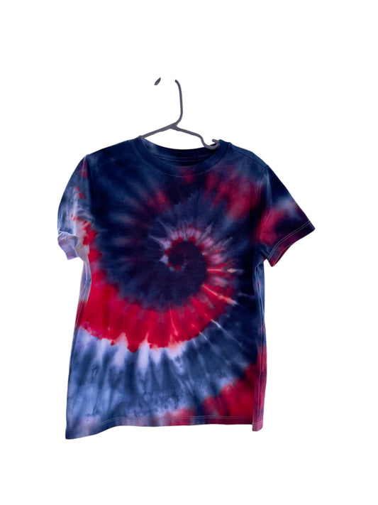 Boy's/Unisex Navy/Red Spiral S (6/7) T-Shirt