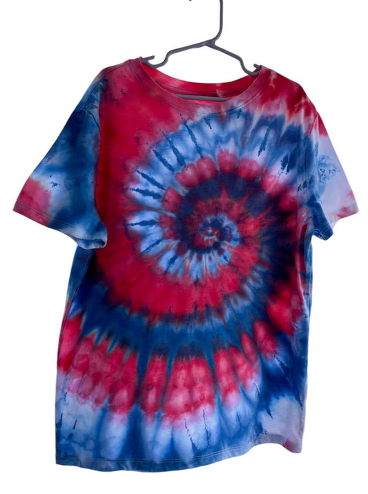 Boy's/Unisex Blue/Red Spiral L (10/12) T-Shirt