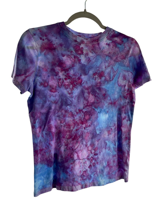 Women's Purple/Blue Watercolor S Crewneck T-Shirt