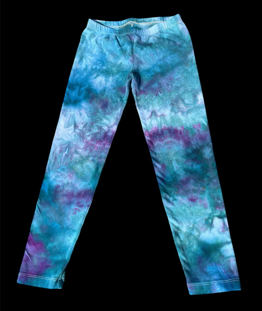 Girl's Purple/Teal Watercolor 6T Leggings