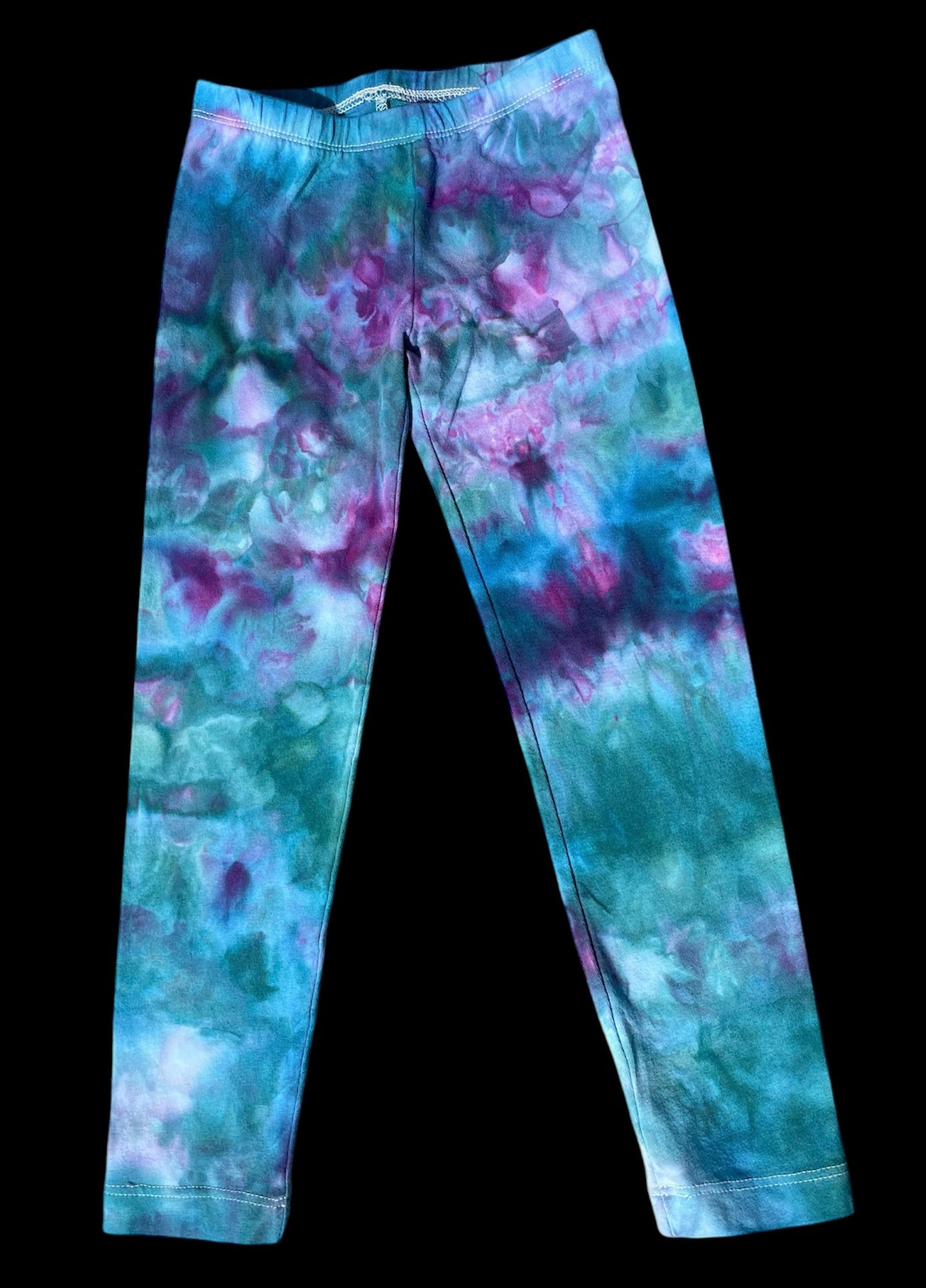 Girl's Purple/Teal Watercolor 5T Leggings