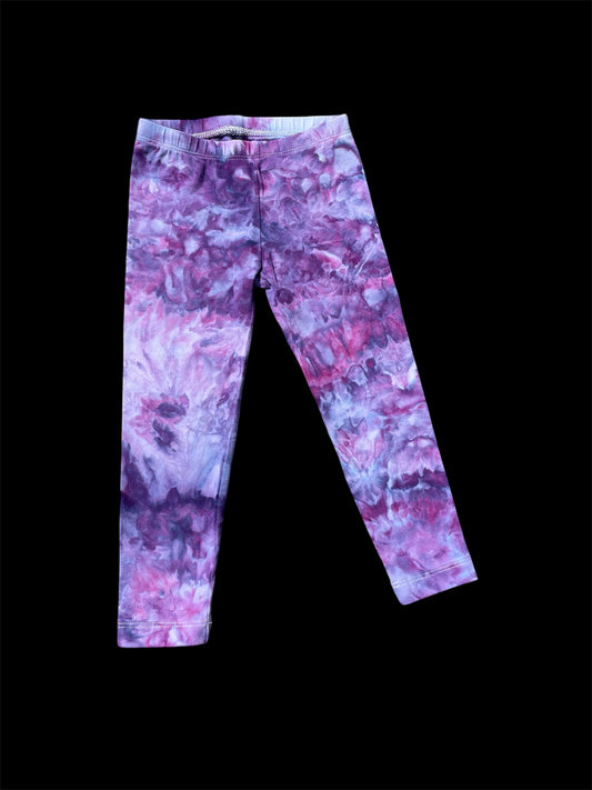 Girl's (Toddler) Purple Watercolor 3T Leggings