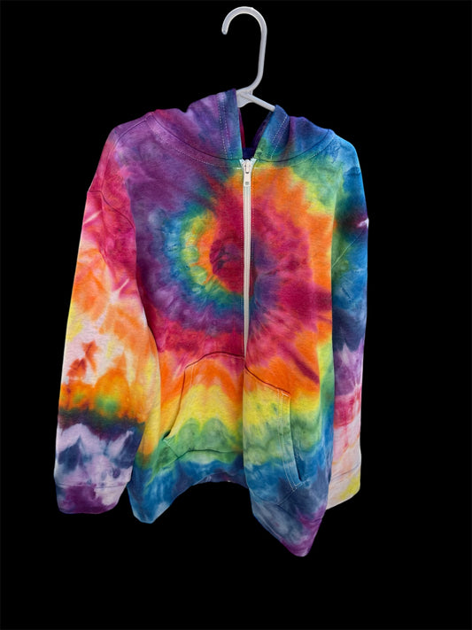 Kids/Unisex Rainbow Spiral XL Zip Hoodie