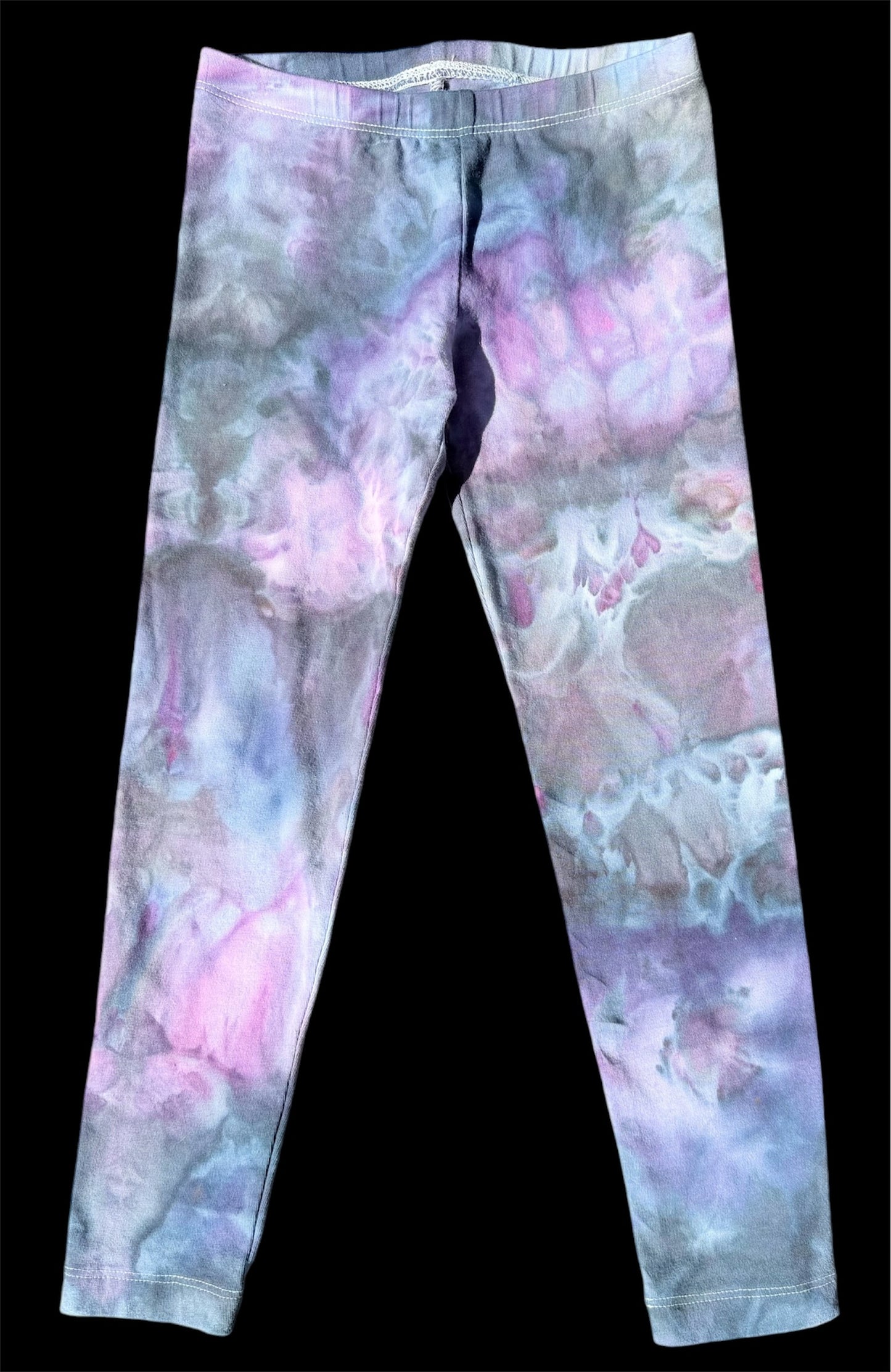 Girl's (Toddler) Purple/Raven Watercolor 5T Leggings